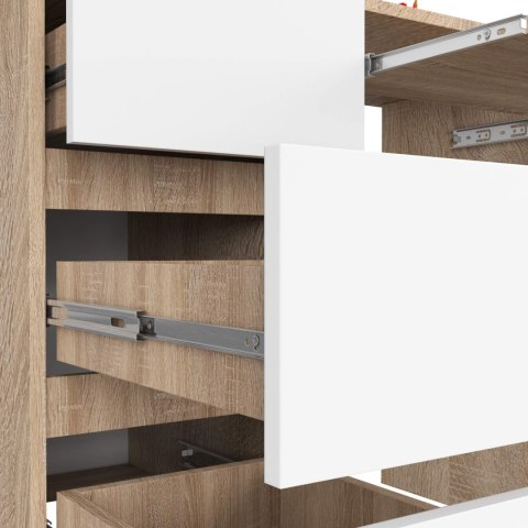 BIURKO KOMPUTEROWE A-6 90 cm LEWE PK SONOMA / BIAŁE