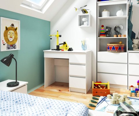 BIURKO KOMPUTEROWE A-7 90 cm PRAWE PK BIAŁE