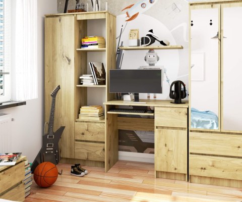 BIURKO KOMPUTEROWE PIKSEL DĄB ARTISAN - PRAWE