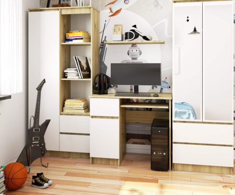 BIURKO KOMPUTEROWE PIKSEL PK ARTISAN / BIAŁY - LEWE