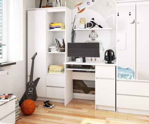 BIURKO KOMPUTEROWE PIKSEL PK BIAŁE - PRAWE