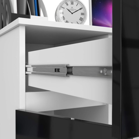 BIURKO KOMPUTEROWE PIKSEL PK CZARNY POŁYSK LEWE