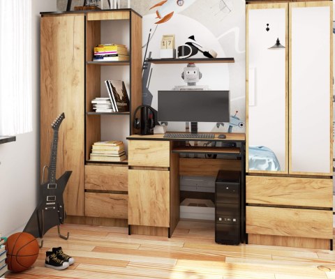 BIURKO KOMPUTEROWE PIKSEL PK DĄB CRAFT - LEWE