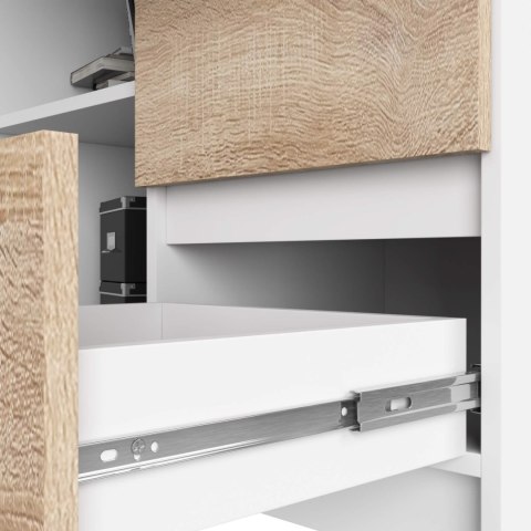 BIURKO NAROŻNE B16 124 cm PRAWE 3 SZUFLADY PK BIAŁE / SONOMA