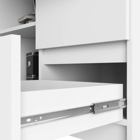 BIURKO NAROŻNE B16 124 cm PRAWE 3 SZUFLADY PK BIAŁE