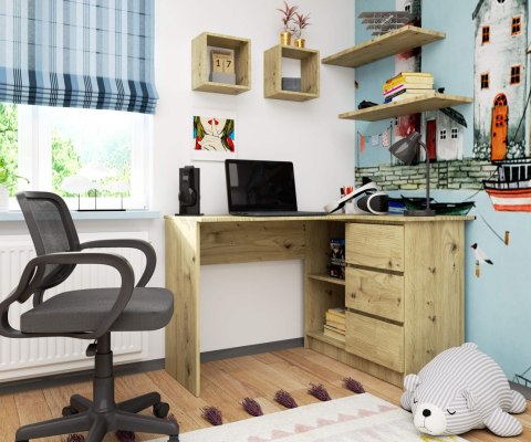 BIURKO NAROŻNE B16 CLP PRAWE DĄB ARTISAN