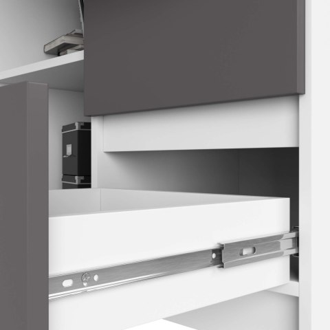 BIURKO NAROŻNE B16 CLP PRAWE PK BIAŁY / SZARY