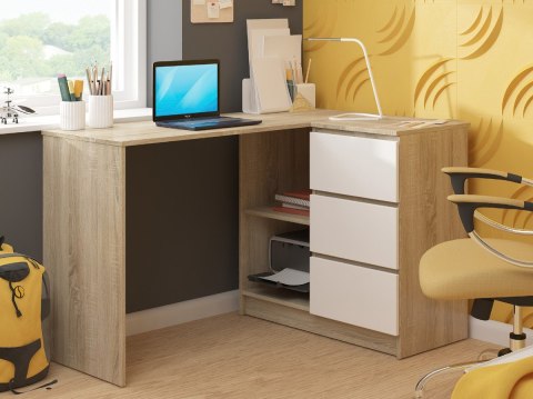 BIURKO NAROŻNE B16 CLP PRAWE PK SONOMA / BIAŁE