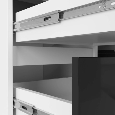 BIURKO NAROŻNE B20 155 cm LEWE PK CZARNY POŁYSK