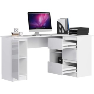 BIURKO NAROŻNE B20 155 cm PRAWE PK BIAŁY POŁYSK