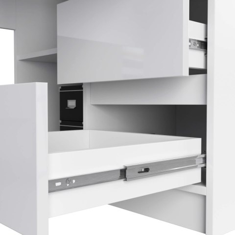 BIURKO NAROŻNE B20 155 cm PRAWE PK BIAŁY POŁYSK