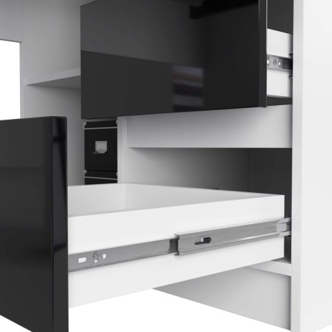 BIURKO NAROŻNE B20 155 cm PRAWE PK CZARNY POŁYSK