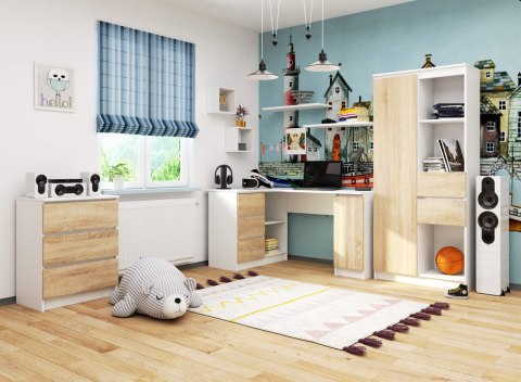 BIURKO NAROŻNE B20 CLP LEWOSTRONNE PK BIAŁE / SONOMA