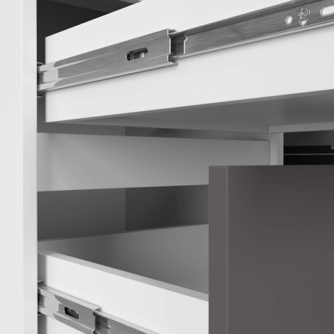 BIURKO NAROŻNE B20 CLP LEWOSTRONNE PK BIAŁE / SZARE