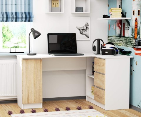 BIURKO NAROŻNE B20 CLP PRAWOSTRONNE PK BIAŁY / SONOMA