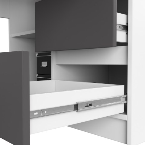 BIURKO NAROŻNE B20 CLP PRAWOSTRONNE PK BIAŁY / SZARY