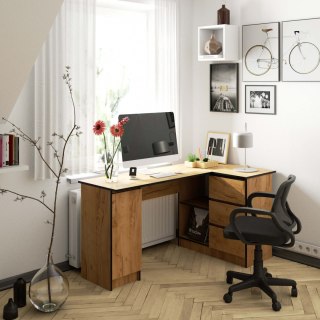 BIURKO NAROŻNE B20 CLP PRAWOSTRONNE PK DĄB CRAFT