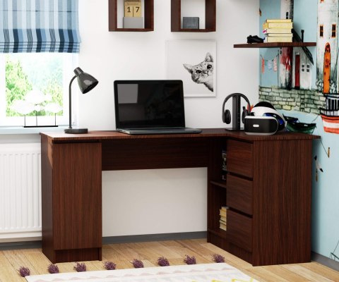 BIURKO NAROŻNE B20 CLP PRAWOSTRONNE WENGE