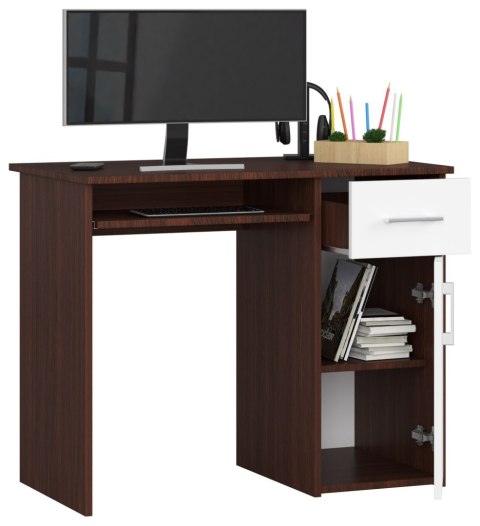 BIURKO PIN WENGE / BIAŁE