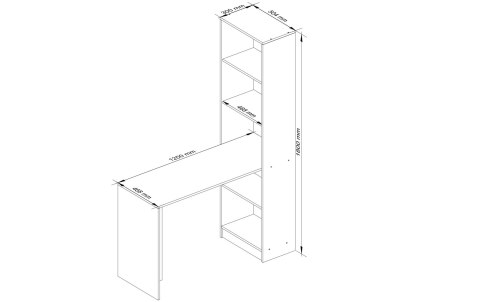 BIURKO Z REGAŁEM SMART CLP DĄB SONOMA