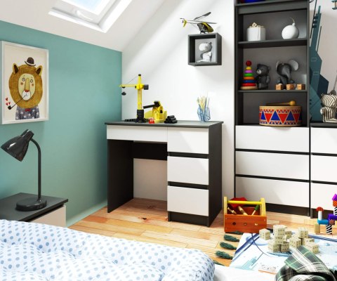 BIURKO A-7 CLP PK SZARE / BIAŁE PRAWOSTRONNE