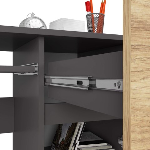 BIURKO KOMPUTEROWE PIKSEL PK SZARE / DĄB ARTISAN - PRAWE