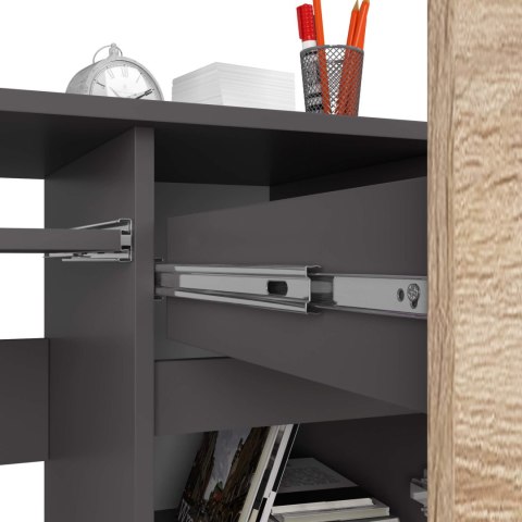 BIURKO KOMPUTEROWE PIKSEL PK SZARE / DĄB SONOMA - PRAWE