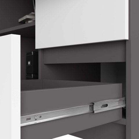 BIURKO NAROŻNE B16 CLP PRAWE PK SZARY / BIAŁY