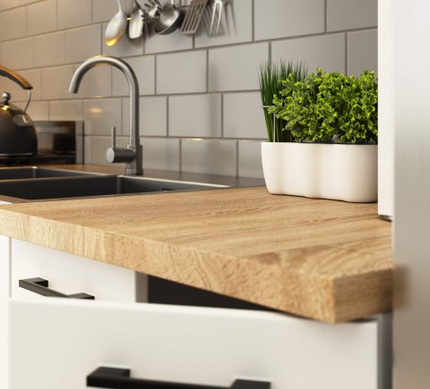 MEBLE KUCHENNE ZESTAW OLIWIA 2.4M BETON-BIAŁY
