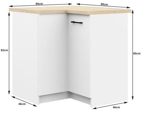 SZAFKA KUCHENNA OLIWIA S 90/90cm BIAŁA