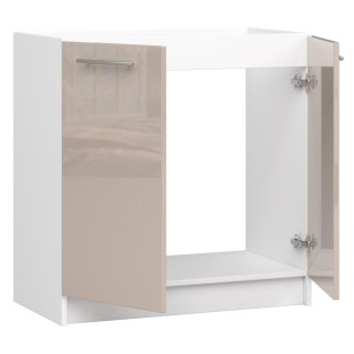 SZAFKA KUCHENNA POD ZLEWOZMYWAK OLIWIA S 80cm BIAŁA-CAPPUCCINO POŁYSK