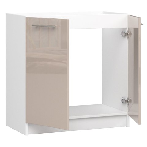 SZAFKA KUCHENNA POD ZLEWOZMYWAK OLIWIA S 80cm BIAŁA-CAPPUCCINO POŁYSK