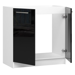 SZAFKA KUCHENNA POD ZLEWOZMYWAK OLIWIA S 80cm BIAŁA-CZARNY POŁYSK