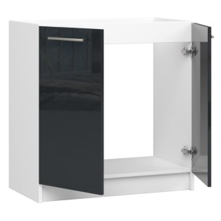 SZAFKA KUCHENNA POD ZLEWOZMYWAK OLIWIA S 80cm BIAŁA-GRAFIT POŁYSK