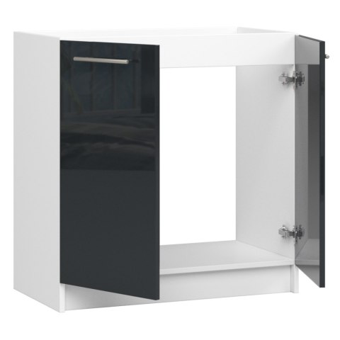 SZAFKA KUCHENNA POD ZLEWOZMYWAK OLIWIA S 80cm BIAŁA-GRAFIT POŁYSK