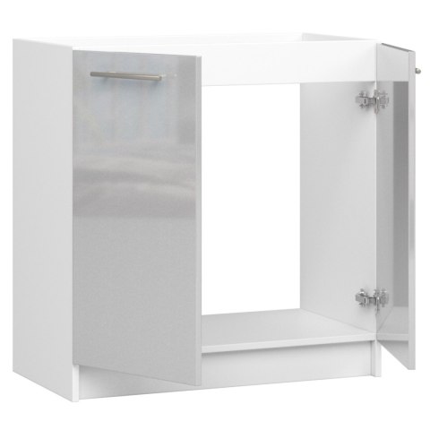 SZAFKA KUCHENNA POD ZLEWOZMYWAK OLIWIA S 80cm BIAŁA-METALIK POŁYSK