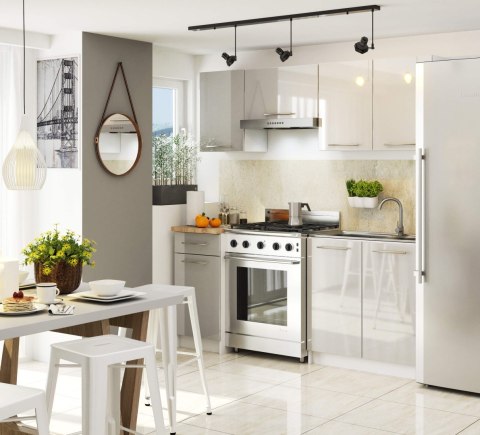 SZAFKA KUCHENNA POD ZLEWOZMYWAK OLIWIA S 80cm BIAŁA-METALIK POŁYSK