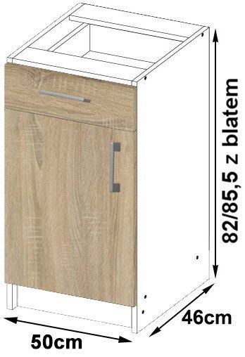 Szafka LIMA S50 SZ1 + BLAT BIAŁY/DĄB SONOMA