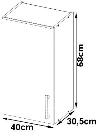 Szafka LIMA W40 /580/ BIAŁY/DĄB SONOMA