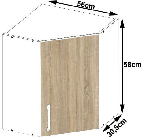 Szafka LIMA W60/60N /580/ BIAŁY/DĄB SONOMA