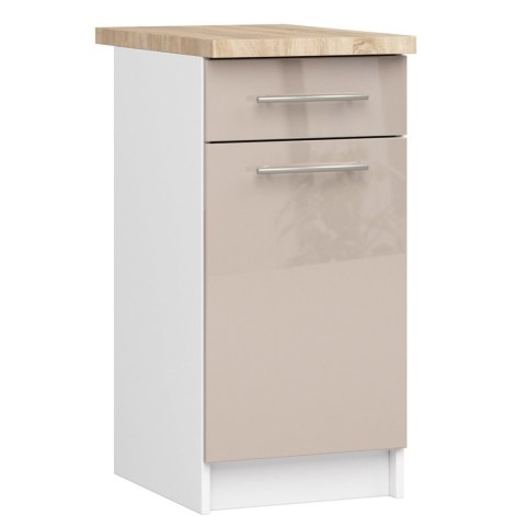 Szafka OLIWIA S40 SZ1 + BLAT BIAŁA / CAPPUCCINO POŁYSK