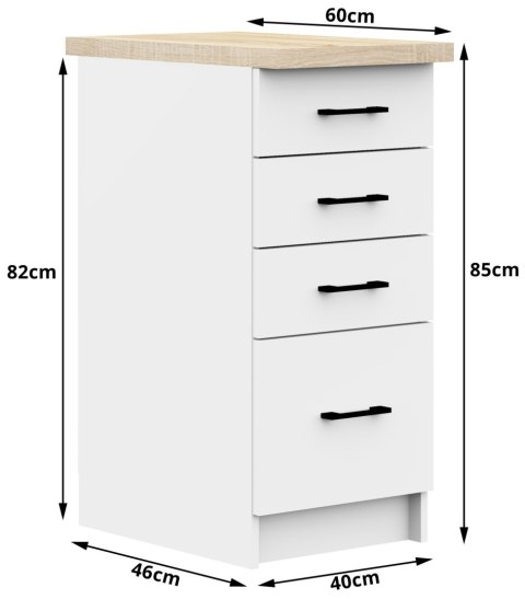 Szafka OLIWIA S40 SZ4 BIAŁA + BLAT