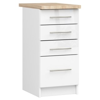Szafka OLIWIA S40 SZ4 + BLAT BIAŁA / BIAŁY POŁYSK