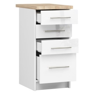 Szafka OLIWIA S40 SZ4 + BLAT BIAŁA / BIAŁY POŁYSK