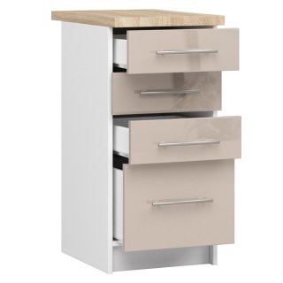 Szafka OLIWIA S40 SZ4 + BLAT BIAŁA / CAPPUCCINO POŁYSK