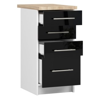 Szafka OLIWIA S40 SZ4 + BLAT BIAŁA / CZARNY POŁYSK