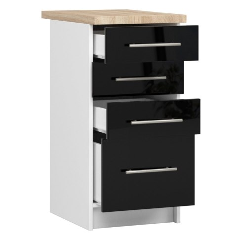 Szafka OLIWIA S40 SZ4 + BLAT BIAŁA / CZARNY POŁYSK