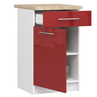 Szafka OLIWIA S50 SZ1 + BLAT BIAŁA / CZERWONY POŁYSK