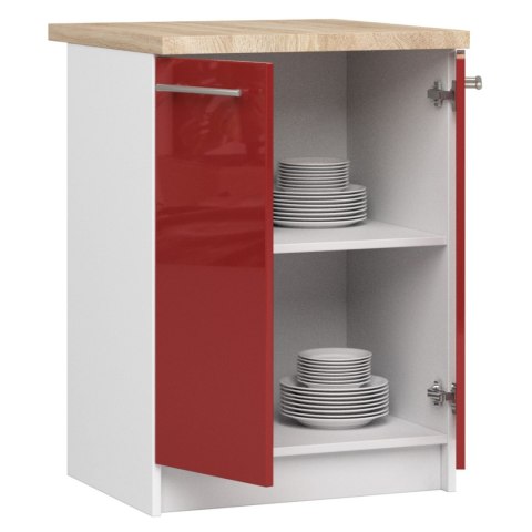 Szafka OLIWIA S60 2D + BLAT BIAŁA / CZERWONY POŁYSK