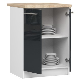 Szafka OLIWIA S60 2D + BLAT BIAŁA / GRAFIT POŁYSK